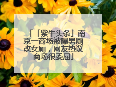 「紫牛头条」南京一商场被曝男厕改女厕，网友热议商场很委屈