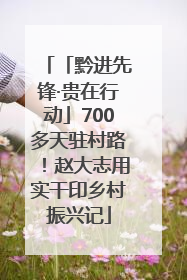 「黔进先锋·贵在行动」700多天驻村路！赵大志用实干印乡村振兴记