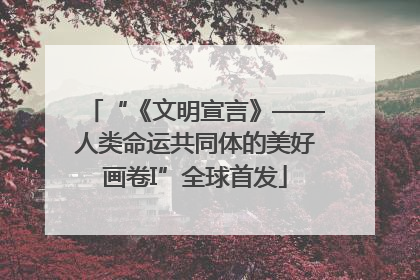 “《文明宣言》——人类命运共同体的美好画卷I”全球首发