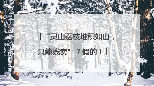 “灵山荔枝堆积如山，只能贱卖”？假的！