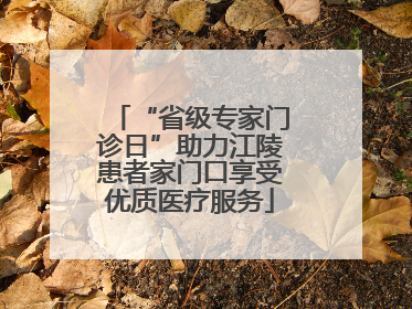 “省级专家门诊日”助力江陵患者家门口享受优质医疗服务