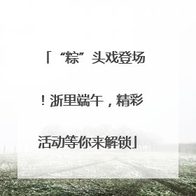 “粽”头戏登场！浙里端午，精彩活动等你来解锁