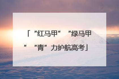 “红马甲”“绿马甲”“青”力护航高考