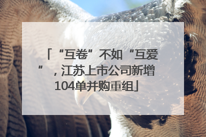 “互卷”不如“互爱”，江苏上市公司新增104单并购重组