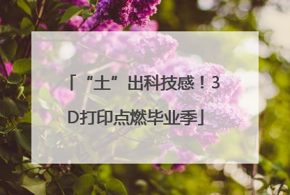 “土”出科技感！3D打印点燃毕业季