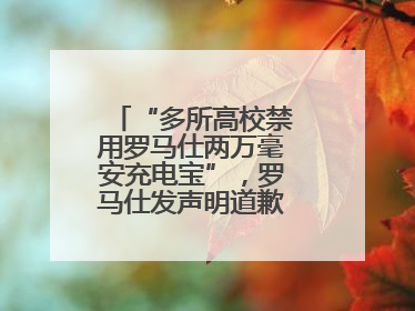 “多所高校禁用罗马仕两万毫安充电宝”，罗马仕发声明道歉：已展开核查
