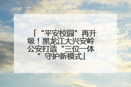 “平安校园”再升级！黑龙江大兴安岭公安打造“三位一体”守护新模式