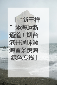 “新三样”添海运新通道！烟台港开通环渤海首条跨海绿色专线