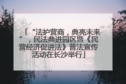 “法护营商，典亮未来”，民法典进园区暨《民营经济促进法》普法宣传活动在长沙举行
