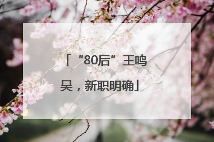 “80后”王鸣昊，新职明确