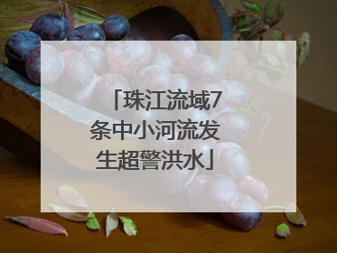 珠江流域7条中小河流发生超警洪水