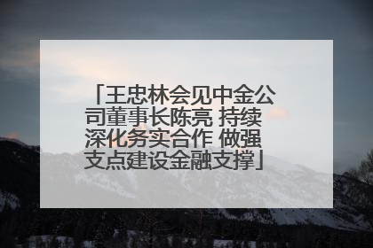 王忠林会见中金公司董事长陈亮 持续深化务实合作 做强支点建设金融支撑