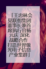 王忠林会见联想集团董事长兼首席执行官杨元庆 深化战略合作 打造世界级光电子信息产业集群