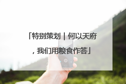 特别策划｜何以天府，我们用粮食作答