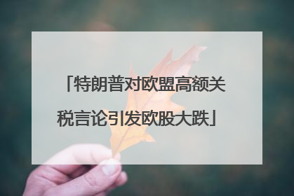 特朗普对欧盟高额关税言论引发欧股大跌
