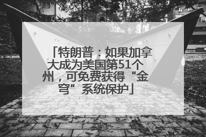特朗普：如果加拿大成为美国第51个州，可免费获得“金穹”系统保护