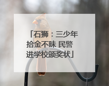 石狮：三少年拾金不昧 民警进学校颁奖状