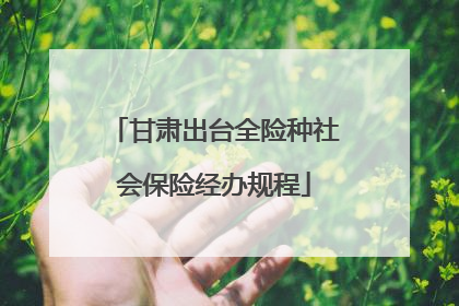 甘肃出台全险种社会保险经办规程