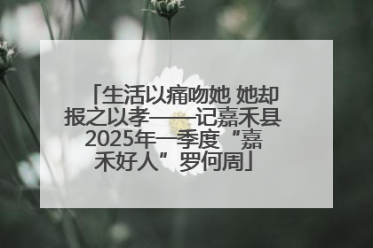 生活以痛吻她 她却报之以孝——记嘉禾县2025年一季度“嘉禾好人”罗何周