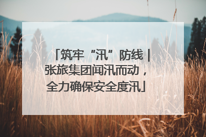 筑牢“汛”防线｜张旅集团闻汛而动，全力确保安全度汛