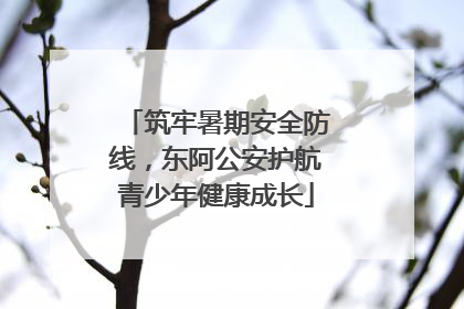 筑牢暑期安全防线，东阿公安护航青少年健康成长