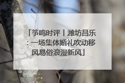 筝鸣时评丨潍坊昌乐：一场集体婚礼吹动移风易俗浪漫新风
