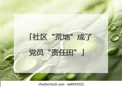 社区“荒地”成了党员“责任田”