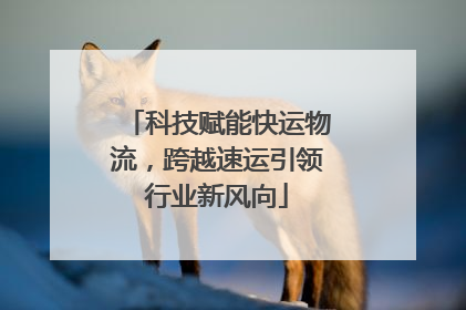 科技赋能快运物流，跨越速运引领行业新风向