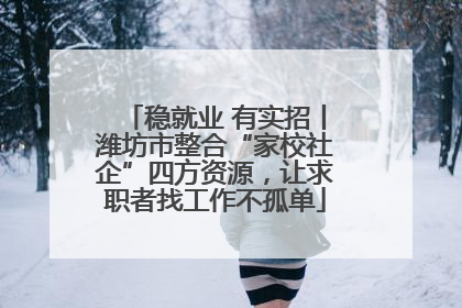 稳就业 有实招丨潍坊市整合“家校社企”四方资源，让求职者找工作不孤单