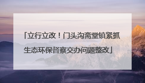 立行立改！门头沟斋堂镇紧抓生态环保督察交办问题整改