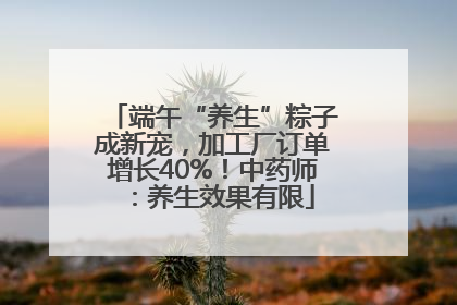 端午“养生”粽子成新宠，加工厂订单增长40%！中药师：养生效果有限