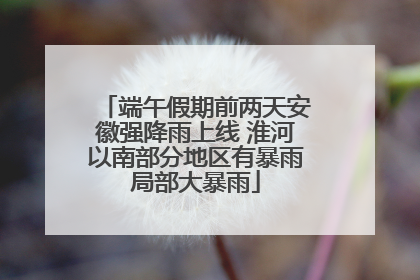 端午假期前两天安徽强降雨上线 淮河以南部分地区有暴雨局部大暴雨