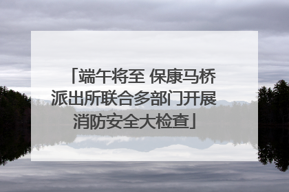 端午将至 保康马桥派出所联合多部门开展消防安全大检查