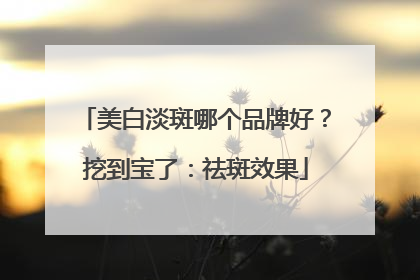 美白淡斑哪个品牌好？挖到宝了：祛斑效果