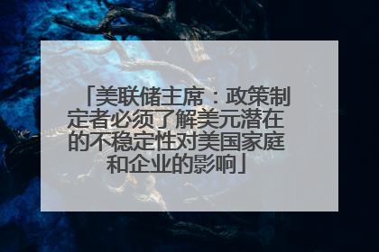 美联储主席：政策制定者必须了解美元潜在的不稳定性对美国家庭和企业的影响