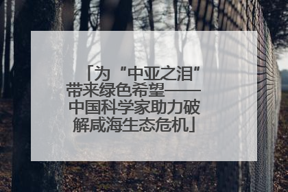 为“中亚之泪”带来绿色希望——中国科学家助力破解咸海生态危机
