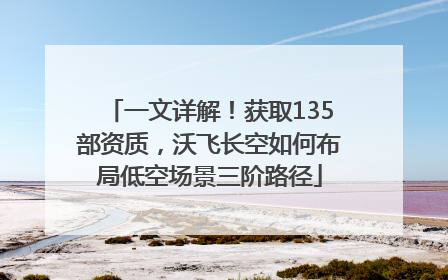 一文详解！获取135部资质，沃飞长空如何布局低空场景三阶路径