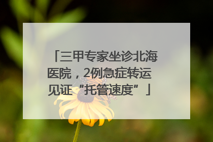 三甲专家坐诊北海医院，2例急症转运见证“托管速度”