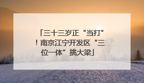 三十三岁正“当打”！南京江宁开发区“三位一体”挑大梁