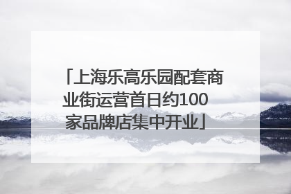 上海乐高乐园配套商业街运营首日约100家品牌店集中开业