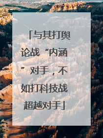 与其打舆论战“内涵”对手，不如打科技战超越对手