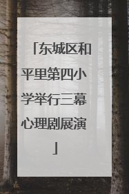 东城区和平里第四小学举行三幕心理剧展演