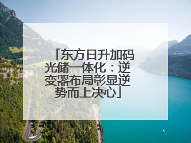东方日升加码光储一体化：逆变器布局彰显逆势而上决心