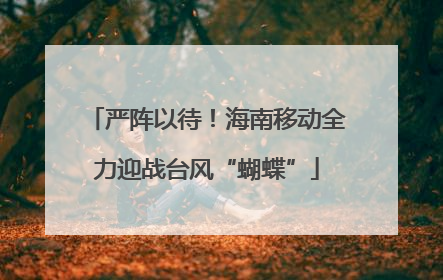 严阵以待！海南移动全力迎战台风“蝴蝶”