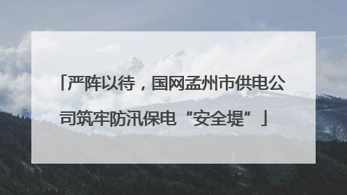 严阵以待，国网孟州市供电公司筑牢防汛保电“安全堤”