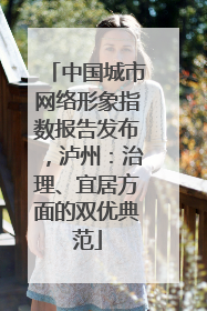 中国城市网络形象指数报告发布，泸州：治理、宜居方面的双优典范