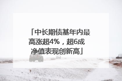中长期债基年内最高涨超4%，超6成净值表现创新高