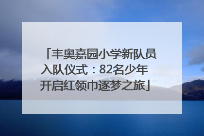 丰奥嘉园小学新队员入队仪式：82名少年开启红领巾逐梦之旅