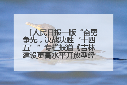 人民日报一版“奋勇争先，决战决胜‘十四五’”专栏报道《吉林建设更高水平开放型经济新体制》