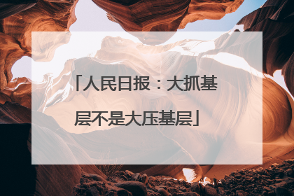 人民日报：大抓基层不是大压基层